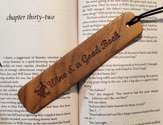 Wine and A Good Book Bookmark